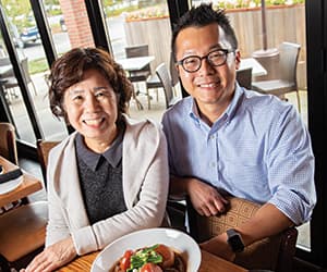 The Seoul Kitchen owners in the Westford dining room